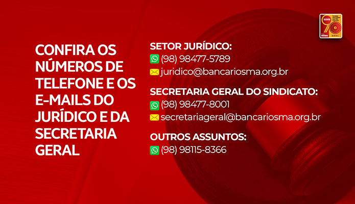 Confira os n�meros e e-mails do Jur�dico e da Secretaria Geral